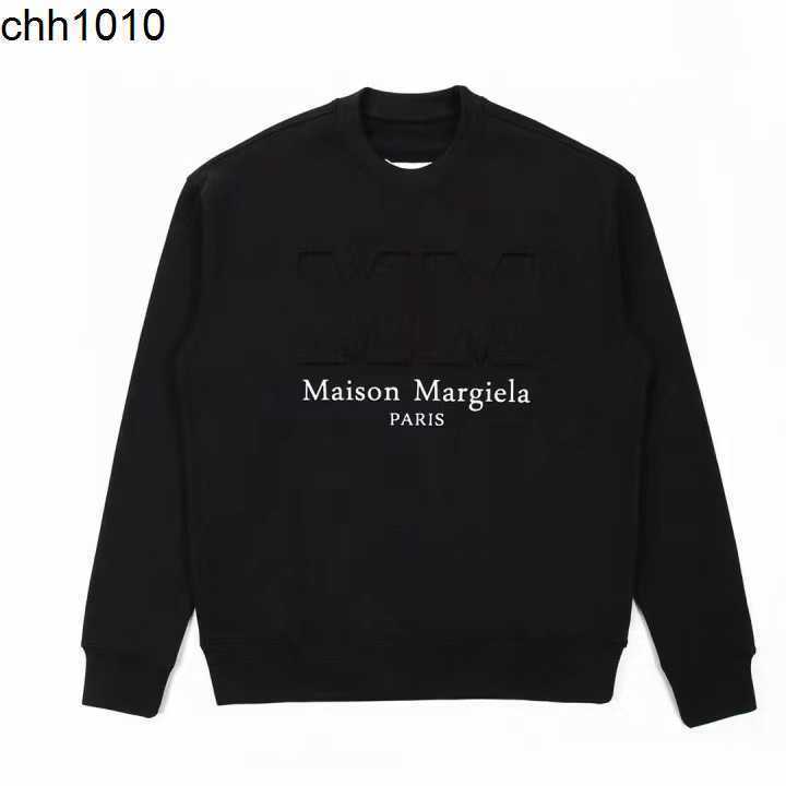 

Designer Majella Margiela MM6 HOODIE High Street Simple Long Sleeve Casual Loose flip embroidered letters Sweatshirt, Reactive black