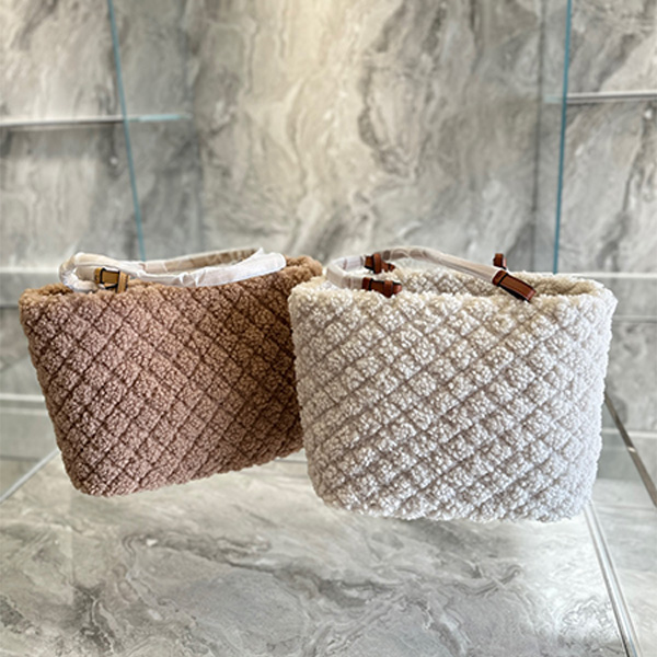 

evening bag Designer Handbag shopping bags fashion totes Lamb wool shoulder bag large capacity women's bags Plush White handbags big purse warm clutch, Khaki