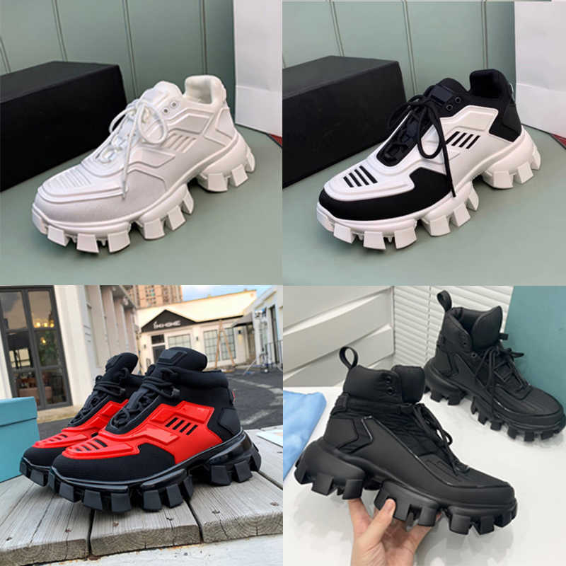 

Mens Cloudbust Thunder Sneakers Designer Platform Shoes Outdoor Shoe Women Knit Fabric Light Rubber Sole Black 3D Trainers Runner Shoe New Colors With Box NO338, 26