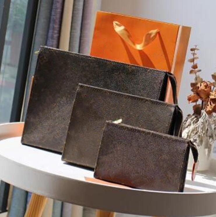 

5A Top Grade Quality Designer Woman bag handbag wash bags purse Original box flowers cosmetic make up case, 5a black grid 26cm