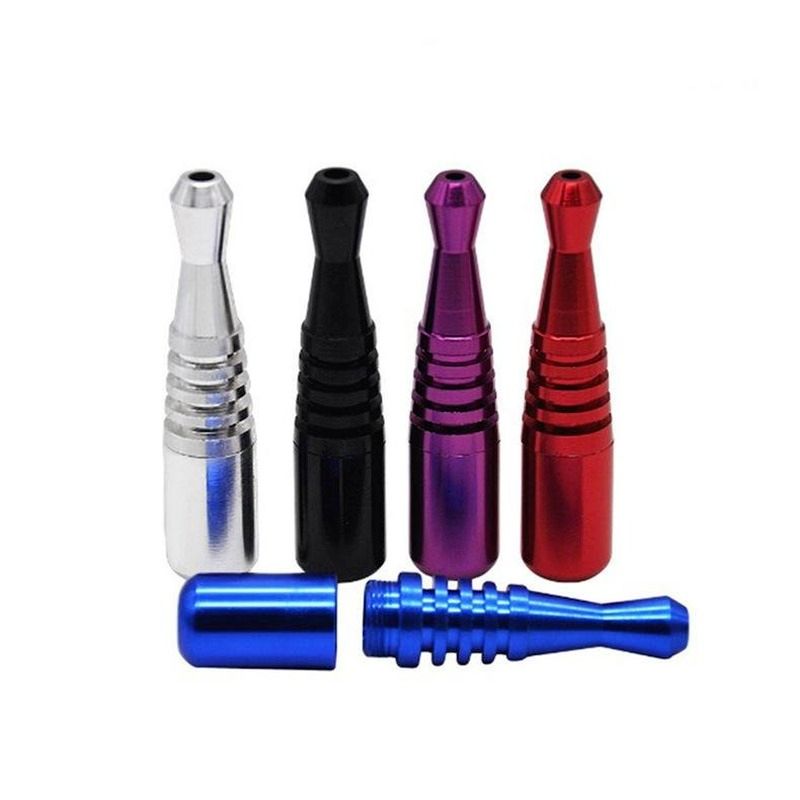 

Metal One Hitter Bat Pipe bong for smoke accessory 78mm Aluminium Alloy Dugout Herb Tobacco Cigarette Sniffer Snuff Snorter Mini Baseball Bat Straight Type