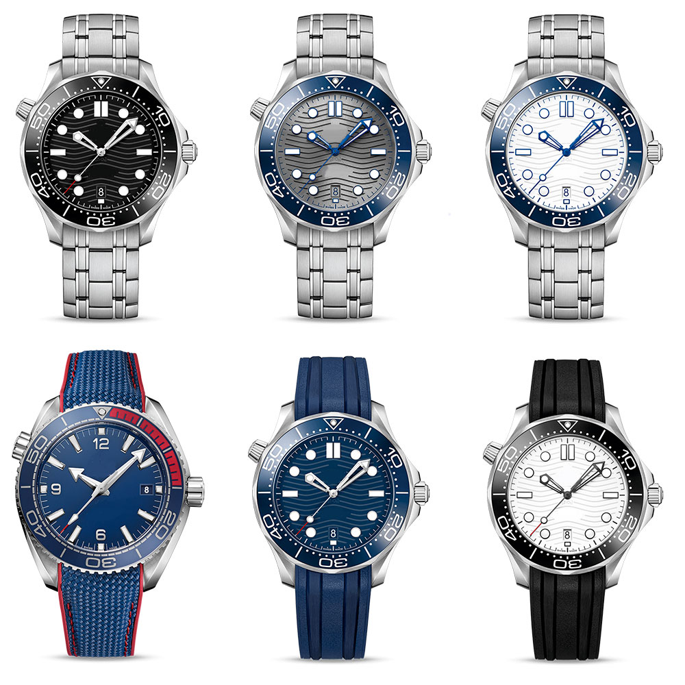 

2022 Men's Fashion Watch Clear Case Back 42mm Sapphire Mirror Automatic Mechanical Outdoor Watch Black Dial Stainless Steel Business 007 moissanite watches, Box