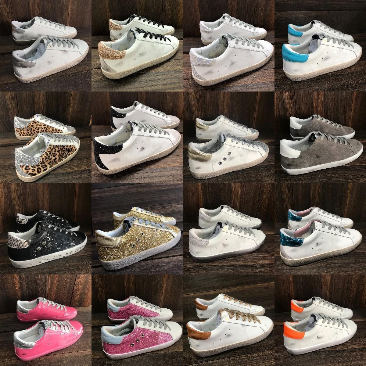 

With Original Box Golden Shoes Casual Shoes Sneakers Sport Shoes Classic golden gooses Super Star Lace Up Black Pink Brown White Do-Old Dirty Designe ptZO, Star24 silver star