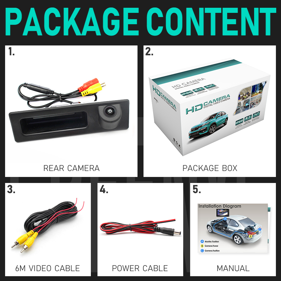 

CAR 170 Degree 1080P HD AHD Night Vision Vehicle Rear View Camera For AUTO