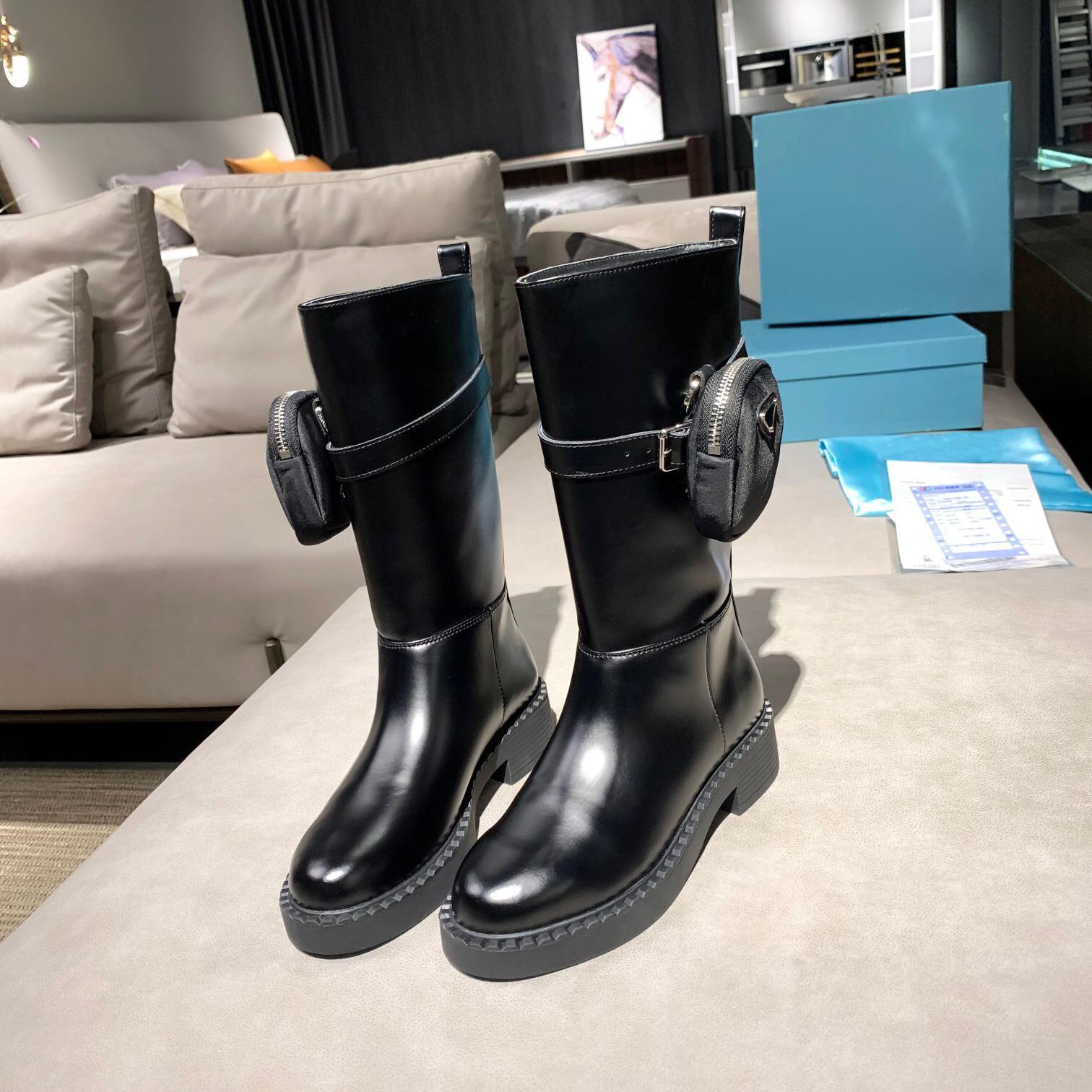 

Designer ladies platform heel Martin boots ankle booted Women small bag motorcycle knee boot fashion leather explosion-proof split bead xcw