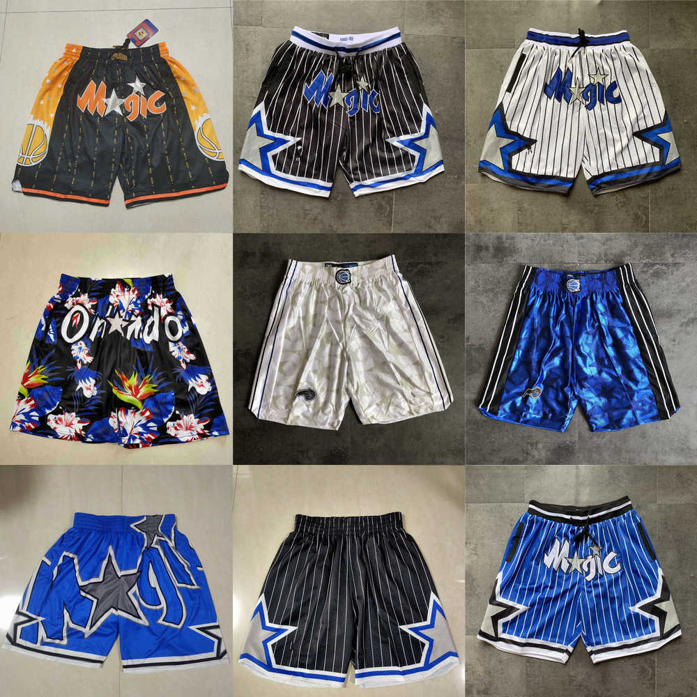 

Orlando''Magic''men Throwback Basketball Shorts pocket white black, Color