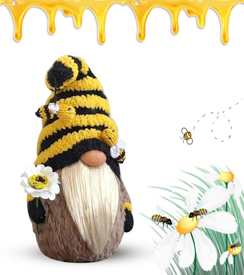 

12pcs 2021 Faceless Doll Bumble Bee Striped Gnome Scandinavian Tomte Nisse Swedish Honey Elfs Home Old Man Gifts Toys Party Favor2539008