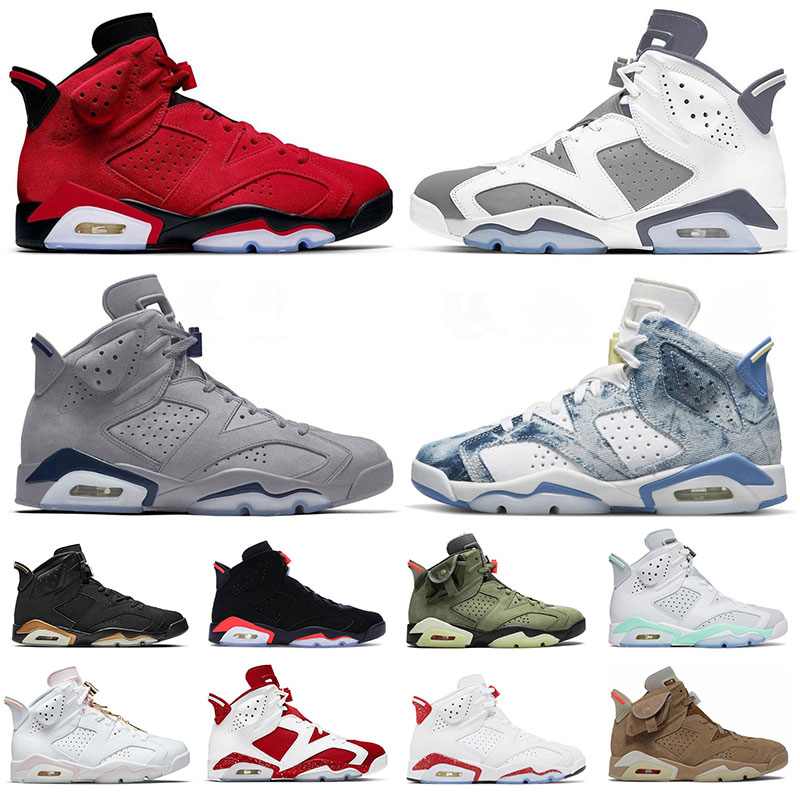 

Mens Womens Jumpman 6 Basketball Shoes Toro 6s VI Cool Grey Georgetcown Washed Denim Red Oreo Cactus Jack Black Cat Sports Sneakers Trainers Outdoor Big Size 13, 40-47 sport blue