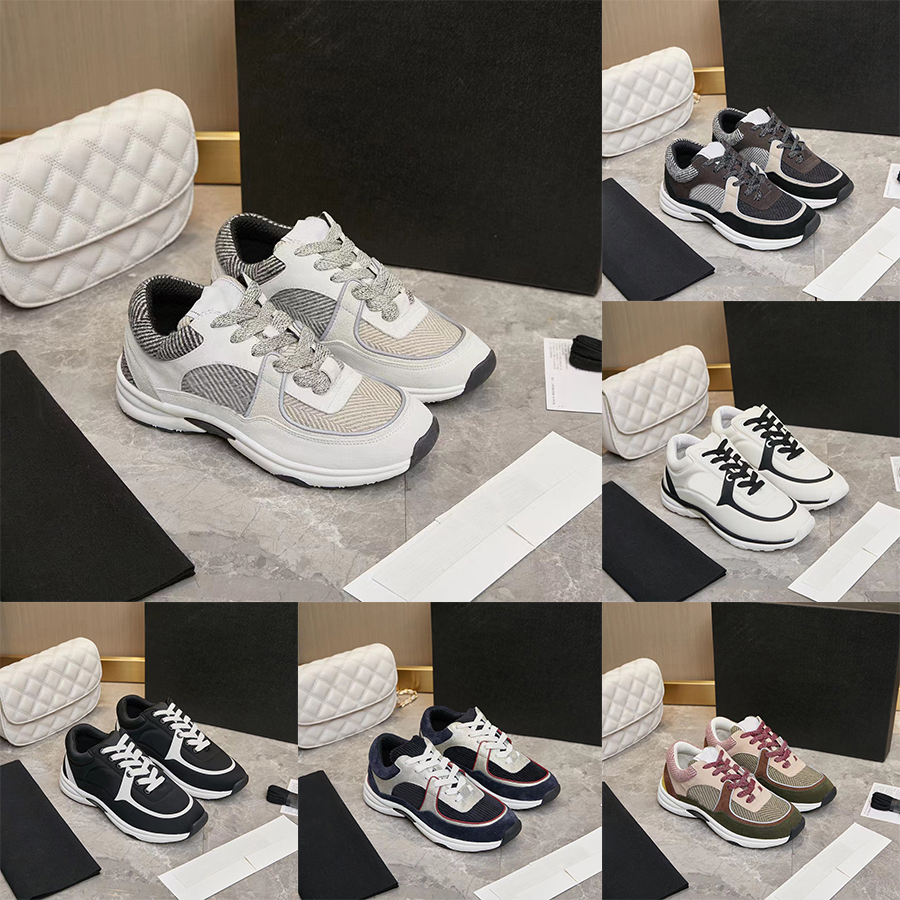 

Designer Sneakers Calfskin Casual Shoes Women Reflective Sneakers Vintage Suede Leather Trainers Fashion Shoe Leisure Platform Lace-up Mens Sneaker, Color9