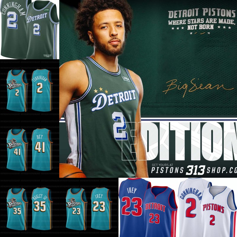 

2022 Custom Pistons Basketball Jerseys Detroit 23 Jaden Ivey 4 Saddiq Bey Jerami Grant 2 Cade Cunningham 35 Marvin Bagley III 6 Hamidou Diallo 7 Killian Hayes City dsfg, Style as picture