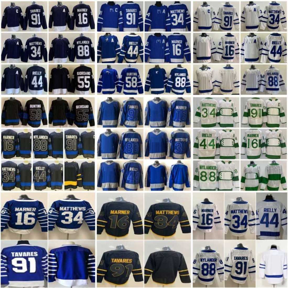 

Reverse Retro Hockey 34 Auston Matthews Jersey 16 Mitchell Marner 88 William Nylander 91 John Tavares 44 Morgan Rielly 55 Mark Giordano Michael Bunting Doug Gilmour, Men