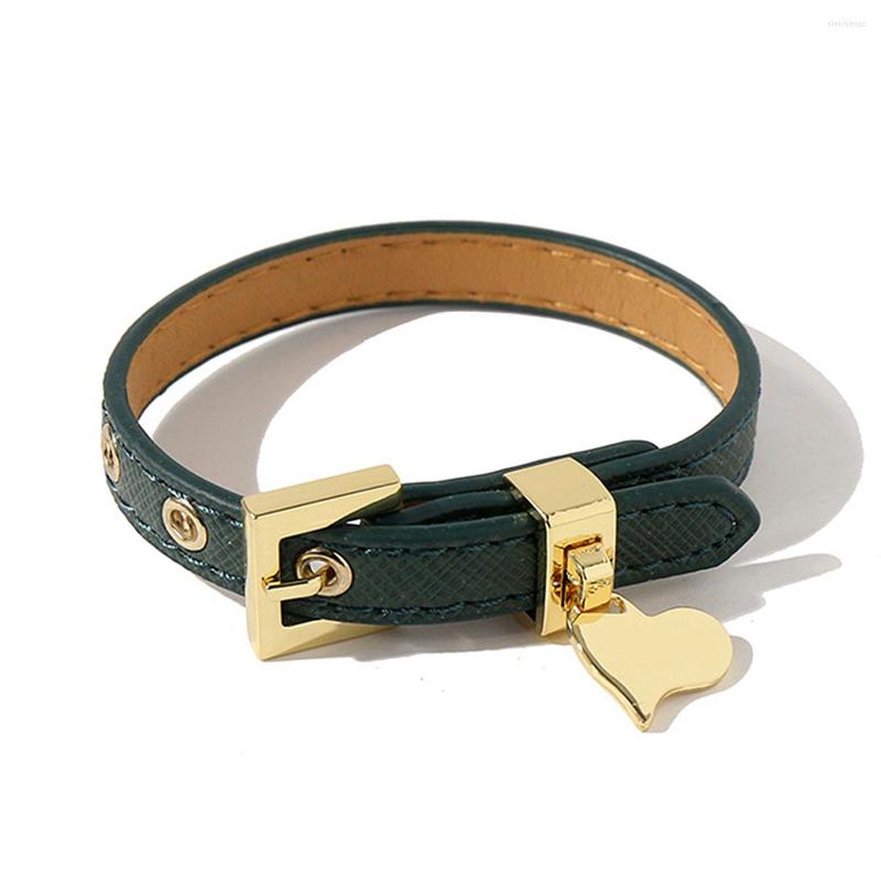 

Charm Bracelets Love Titanium Steel Accessories Genuine Leather Bangle For Woman Adjustable Watch Belt Wristband Wedding