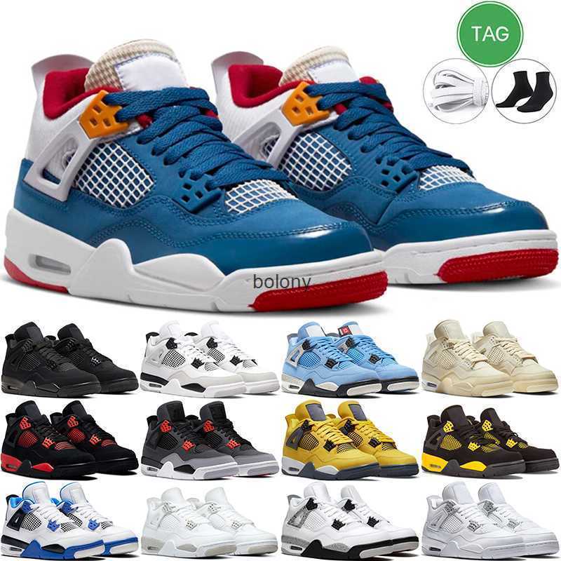 

4 4S retro Basketball Shoes Military Black Cat Messy Room University Blue Sail White Oreo Gum Red Thunder Bred Cement Motorsports Men Women, #18
