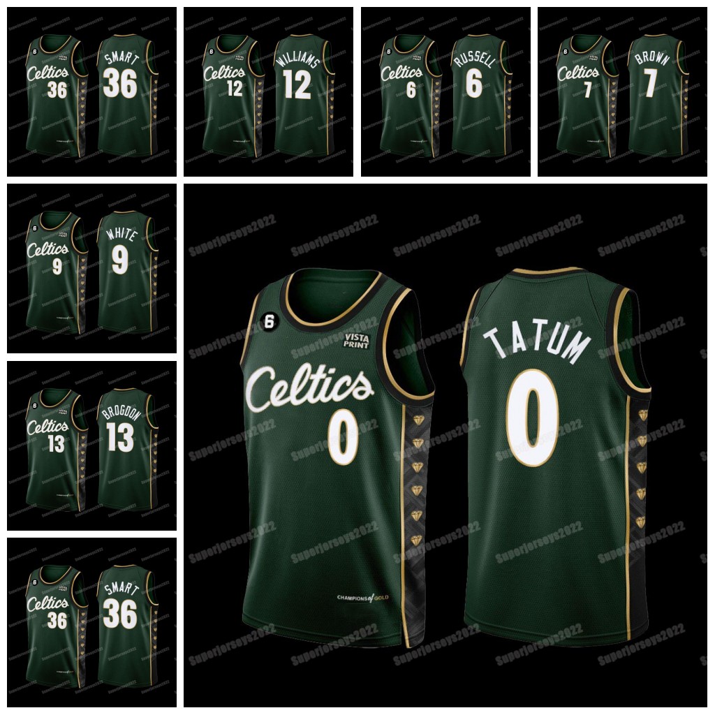 

Bostons 2022-23 City Basketball Jersey Jayson 0 Tatum 7 Brown Marcus 36 Smart Grant Celtices 12 Williams Robert 44 Williams III Derrick 9 White Al 42 Horford 6 Russell