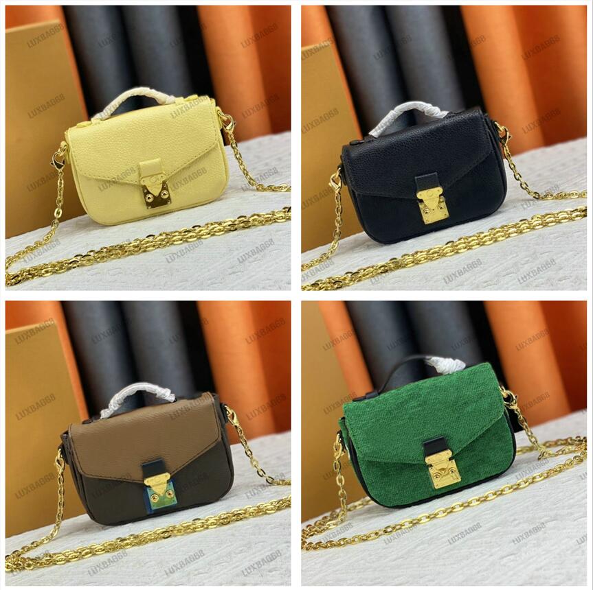 

M81494 Micro Metis Women's Shoulder Bags Jacquard Velvet Mini Message Bag Chain S-lock Designer Crossbody, #01