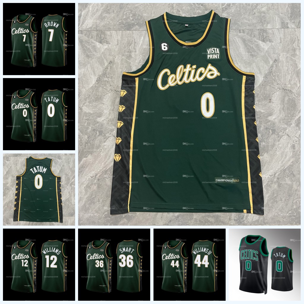 

Bostons Jayson Tatum Jaylen Brown Basketball Jerseys Celtices Marcus Smart Kevin Garnett Paul Pierce Ray Allen 2022 2023 City Green Edition Jersey 0 7