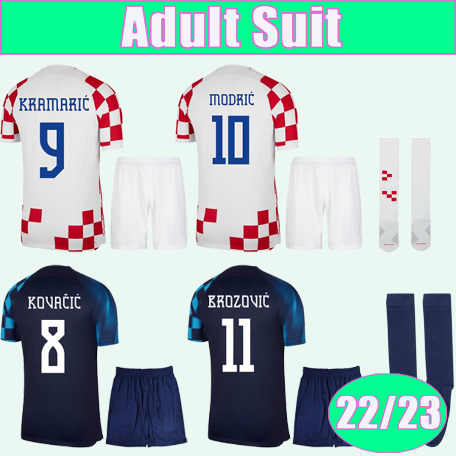 

22 23 PERISIC MODRIC Adult Suit Soccer Jerseys PASALIC BROZOVIC LOVREN BREKALO KOVACIC KRAMARIC Home Away Football Shirt, Qm11635 22 23 home no patch