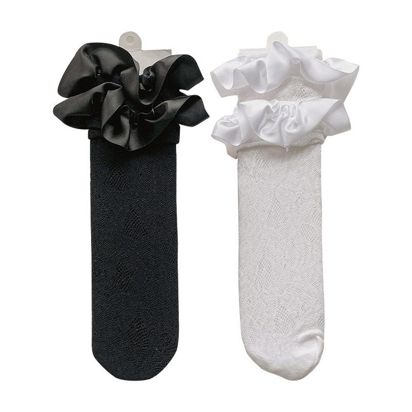 

Kids Socks Girls Knit Knee High Baby Accessories Leg Warmers Children Clothes Cotton Long Spring Summer Lace Princess Stockings Wear E23752, Multi-color