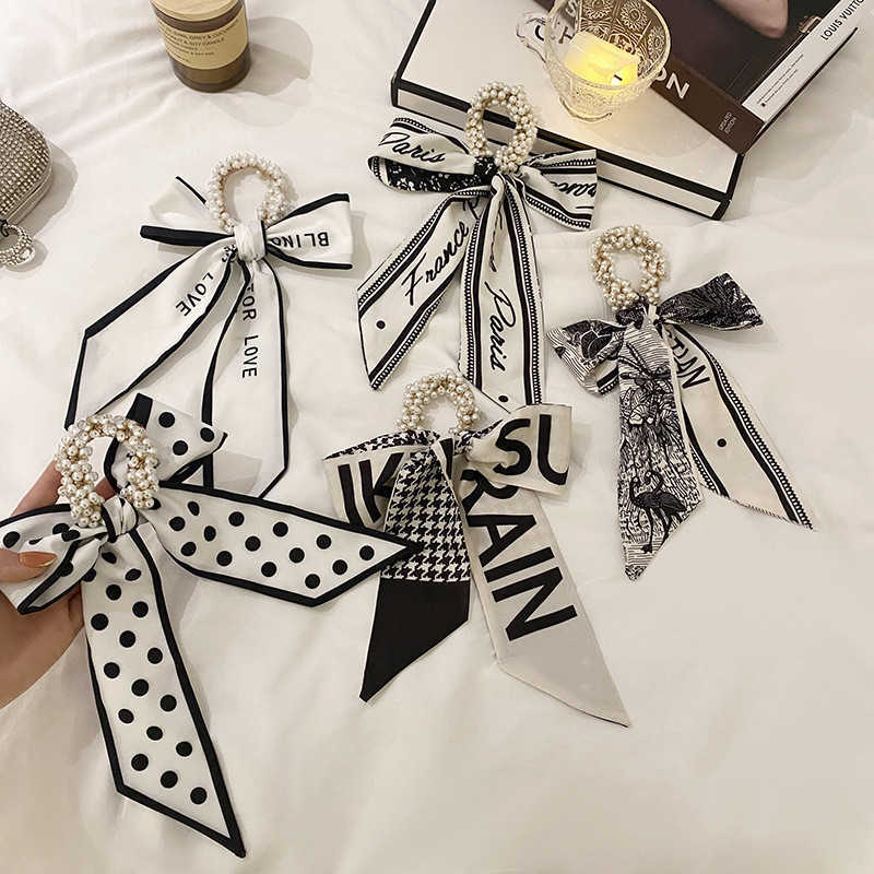 

Fashion Designer Jewelry Silk Scarf Hair Tie Ladies Pony Tails Holder Classic Trend Luxury Hair Accessories Headwear