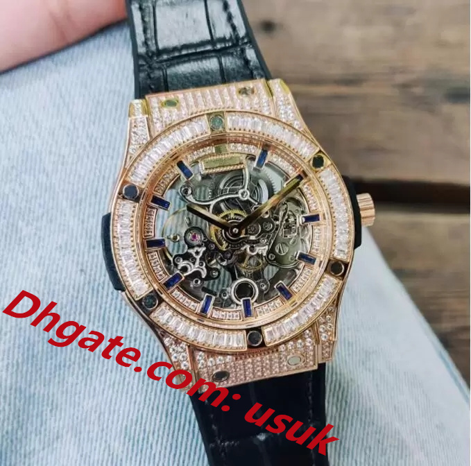 

2023 Men Watch luxury hollow mechanical Automatic watches 42mm super quality fashion designer watches Leather Strap waterproof Sport Wristwatches