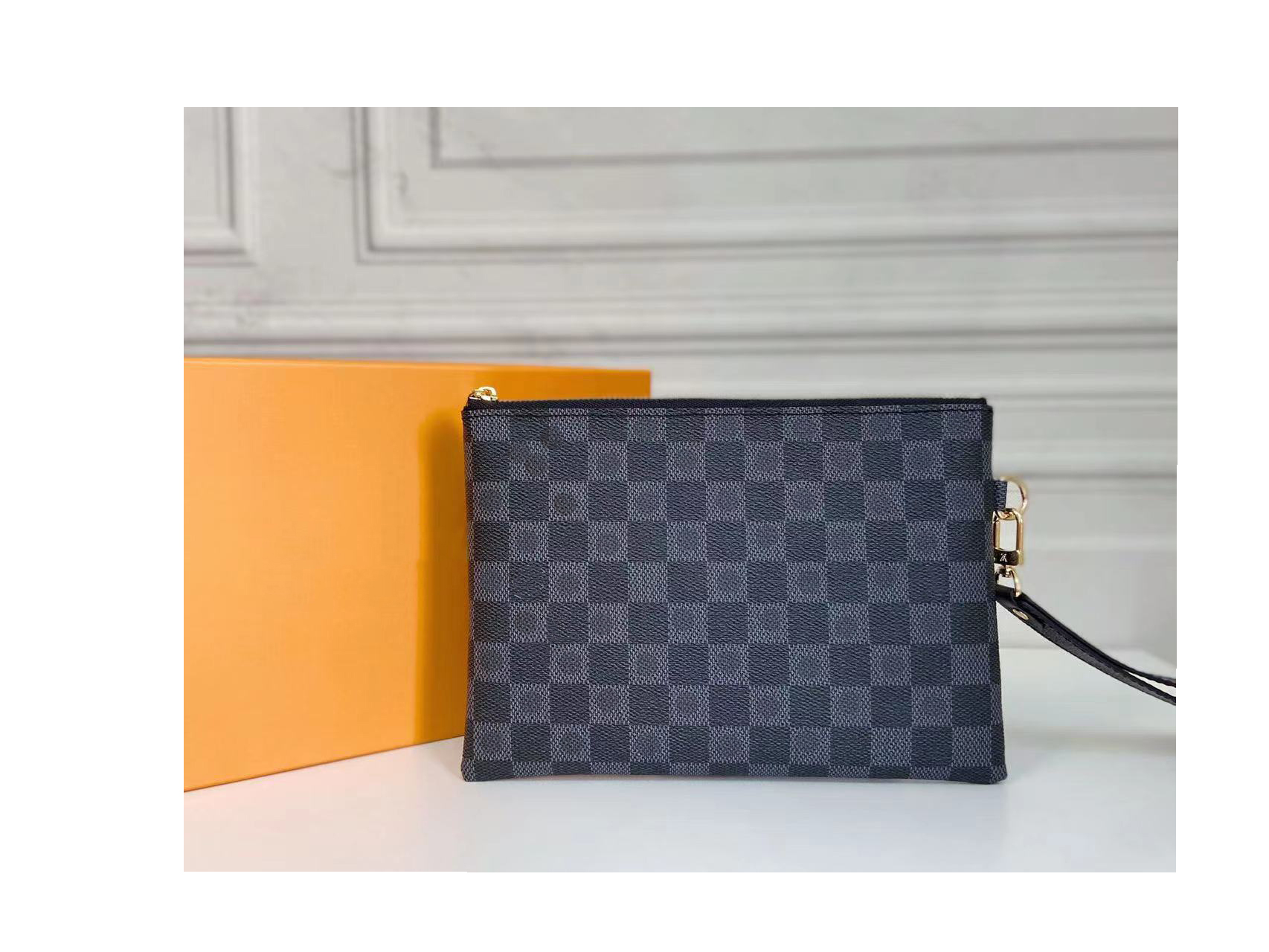 

high quality Luxury designer Purses Fashion mens Zipper Wallets monogrames Classic Bag Credit Card Purse Wallet With Box Dust Bags, 63447#white plaid