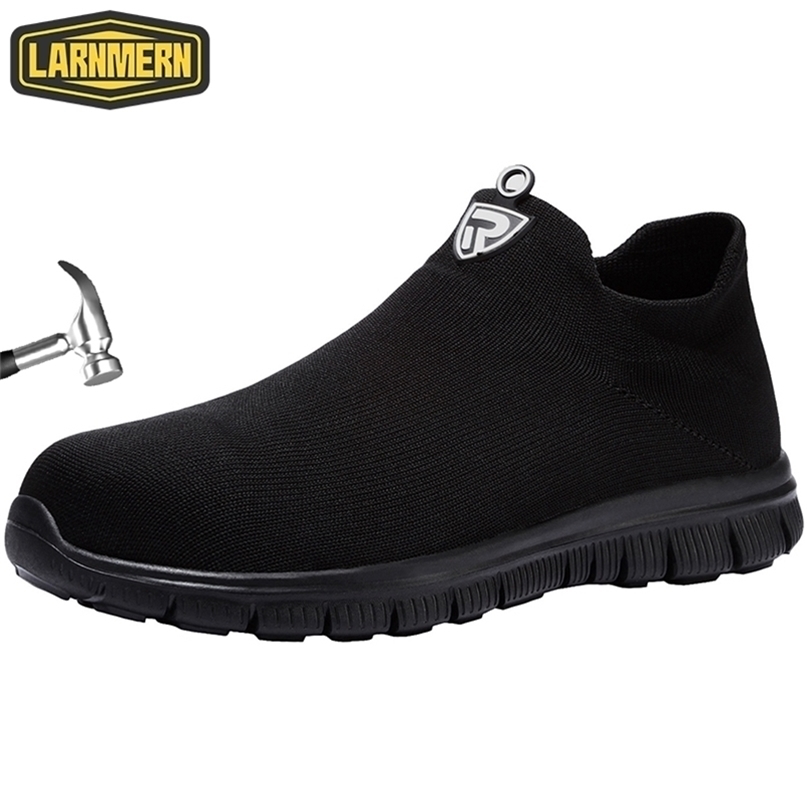 

Safety Shoes LARNMERN Work Men Women Steel Toe Lightweight Slip On Breathable Non-slip Summer For Construct Boots 221110, Black