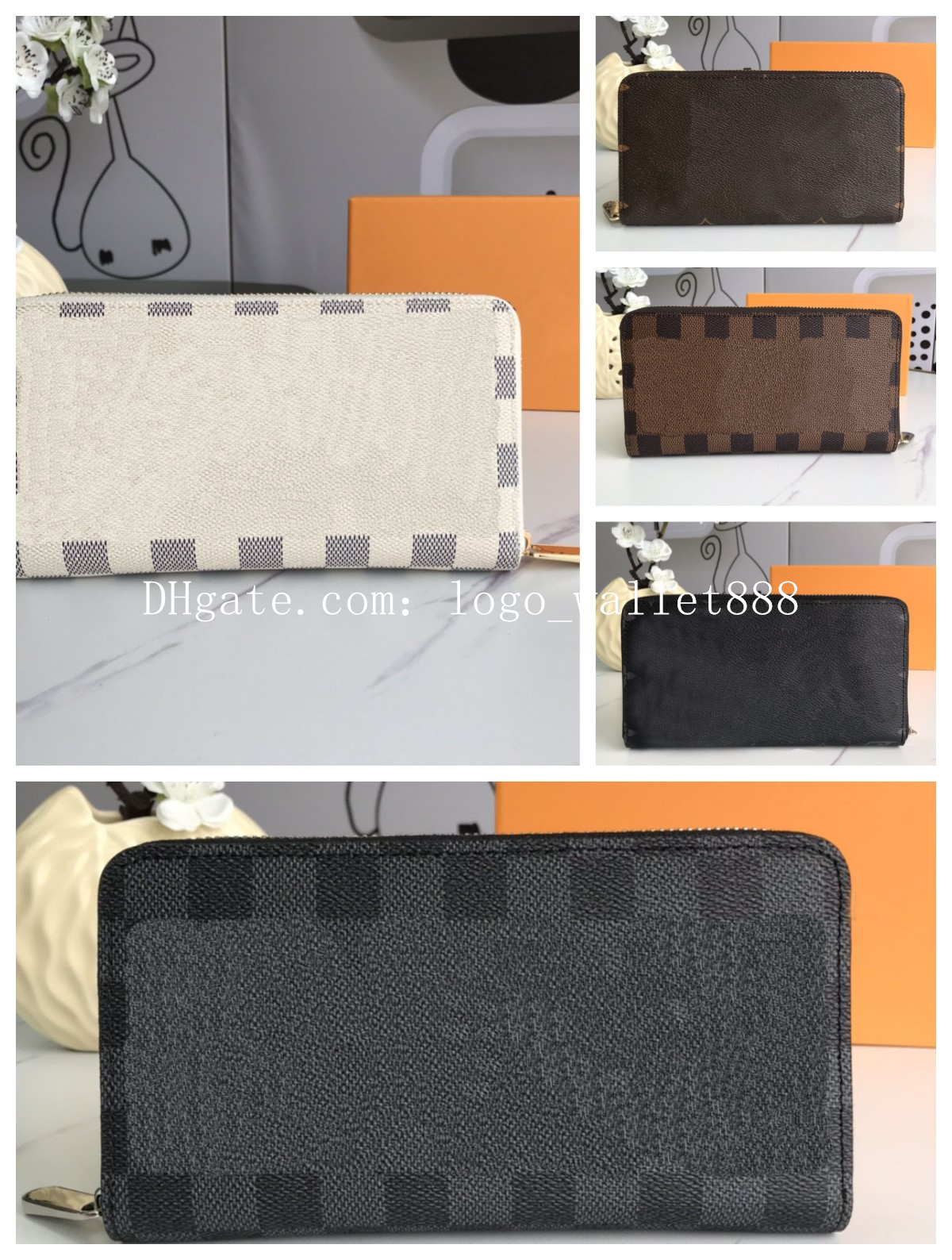 

Fashion designer wallet women clutch lady ladies long wallet pu leather single zipper wallets classical corn purse card holder 60017 63078 60015 60017 61964, Contact me(physical picture of wallet)