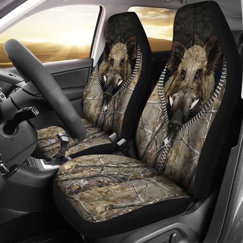 

Car Seat Covers Hunting Wild boar Camo In The Zipper Cover Luxury Galaxy Custom Front Pair o T221110