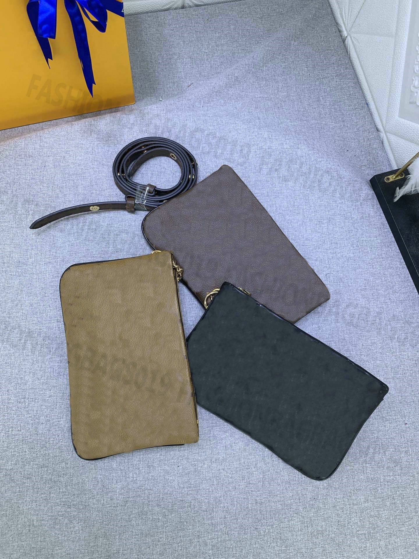 

Ladies Fashion Casual Bag 3 In 1 Pouch Crossbody Shoulderbag M45412 Three Detachable Flap Purse Wallet Monograms Letter Zipper Closure Handbag Women Key Clutch