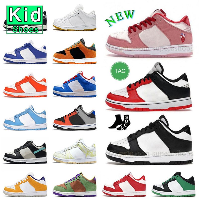 

Big Kid Boy Girl Run Shoes Strange Love Pigeon Pink Orange Pearl 25th Anniversary Chicago Knicks Ceramic Black And White Panda Syracuse Designer Sneaker Trainers, Laser orange