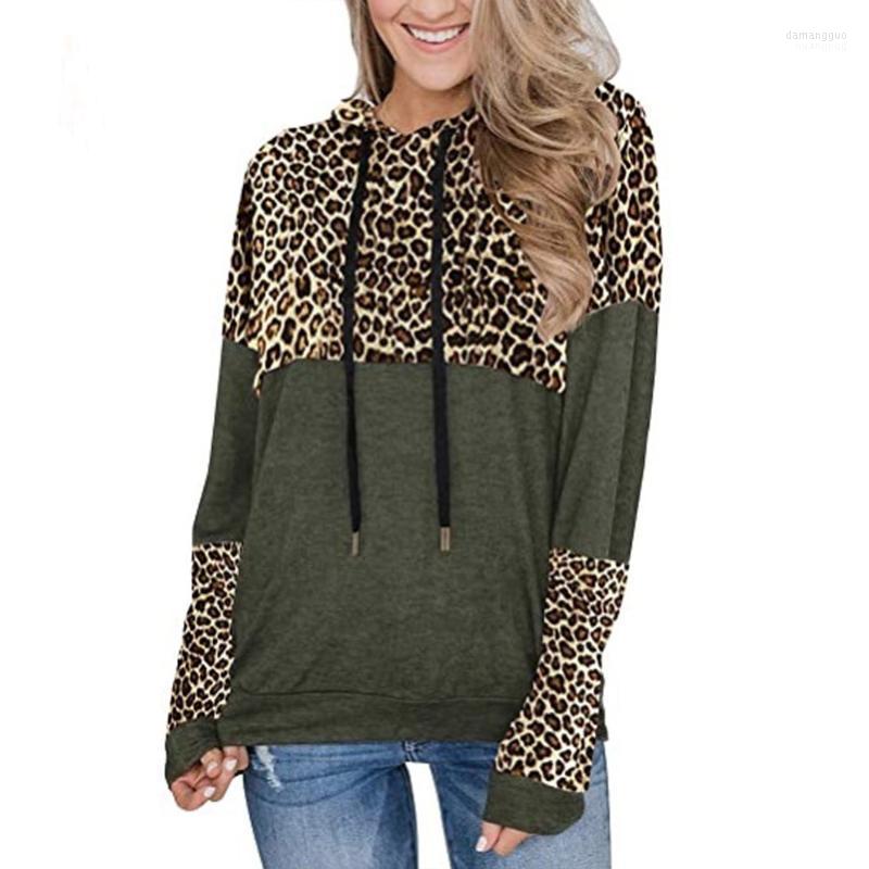 

Women' Hoodies Women Round Neck Long Sleeve Lady Leopard Print Cover Female Casual PatchworkTops Sweatshirt Women' & Sweatshirts, Black