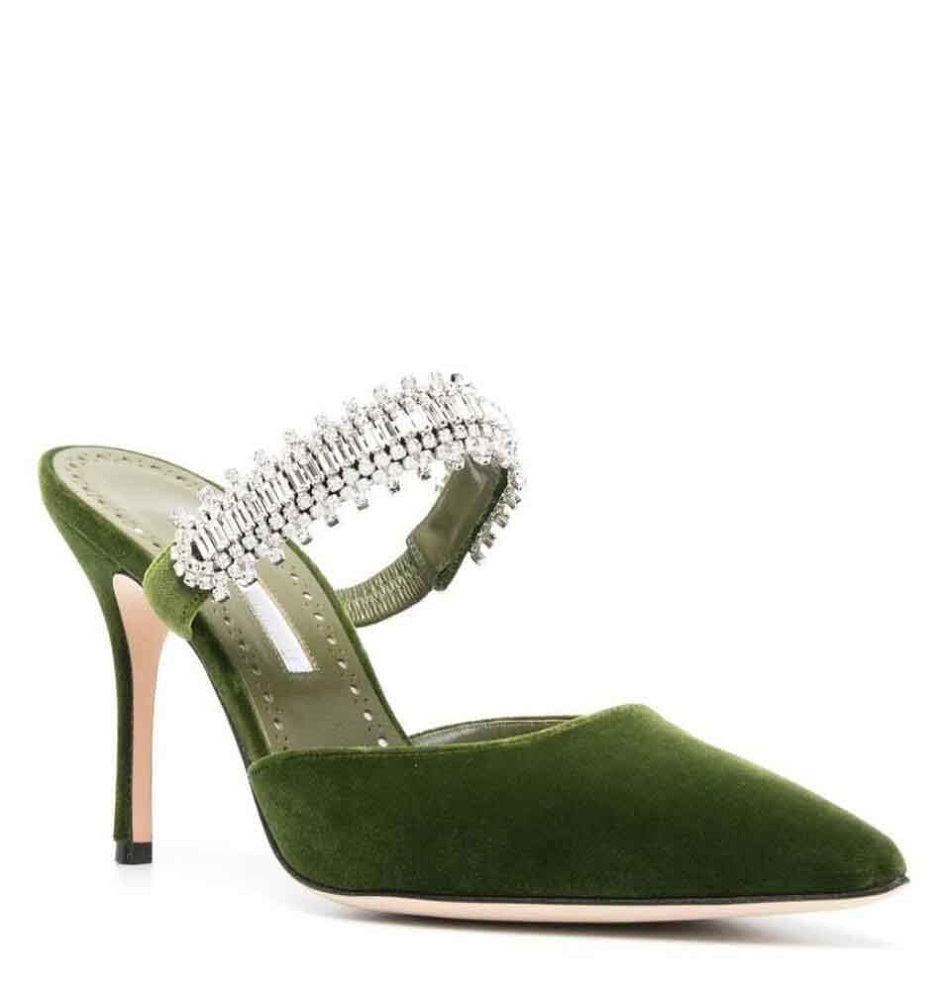 

Luxury Brand Lutara Women Sandals Shoes Crystal Embellished Strappy Lady Mules Slip On Sexy Slippers Party Wedding High Heels EU35-43, 19