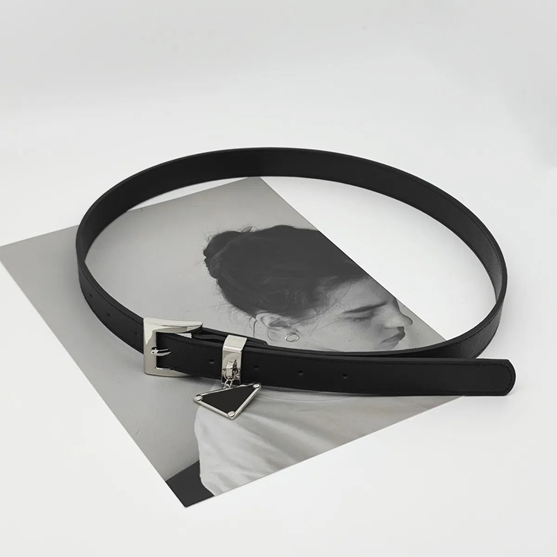

Classic Designers Belts For Women Luxury Leather Unisex Triangle Metal Mark Man Belt Needle Buckle With Metal Pendant Letter P22111107, Black