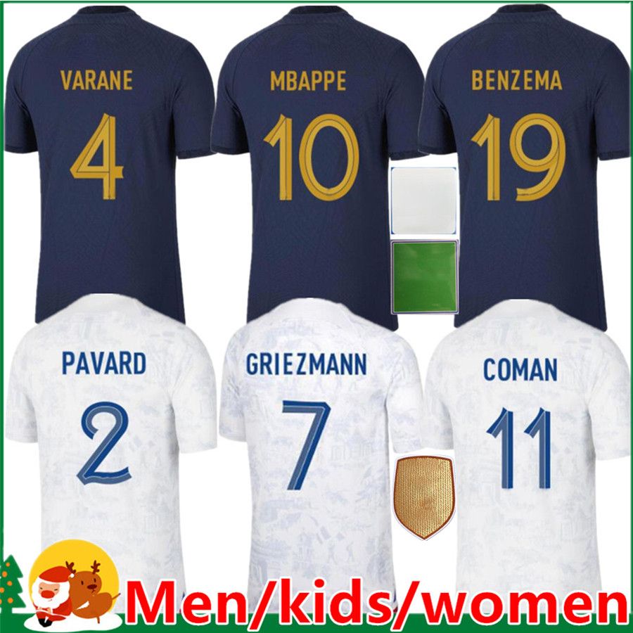 French club Full Sets 2022 soccer jersey 2023 BENZEMA MBAPPE GRIEZMANN SALIBA COMAN PAVARD KANTE Maillot de foot equipe Maillots kids kit women M-image-818073183