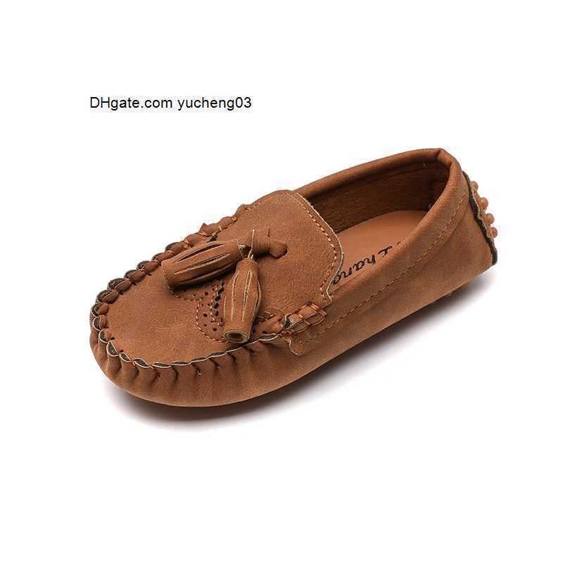 

Shoes Boys Casual Kids Flats Moccasin Loafers for Toddlers Children Fashion Soft with Tassels Little Boy Shoes Slip-on Wedding Size 21-30, Brown