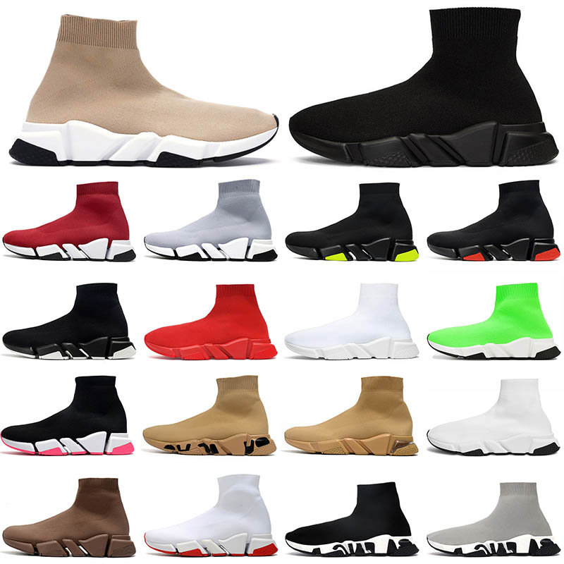 

Womens Socks Designer Belengiaca Shoes Paris Grip Sock Boot Top Fashion Triple Black White Beige Knit Platforms Slip-On Graffiti Mens Luxury Speed 2.0 1.0 Trainer, D20 triple black 36-45