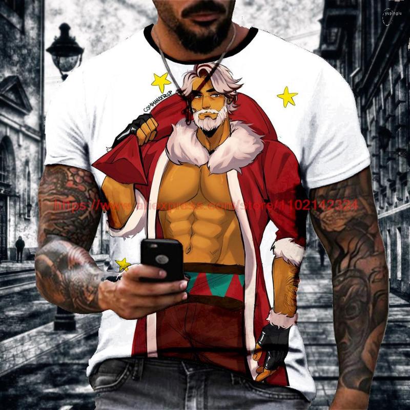 

Men's T Shirts Muscle Santa Claus Christmas Men's T-shirts 3d Print Short Sleeve Brand Shirt For Men Oversized Tee Man Funny Xmas Tops, Mt-3914