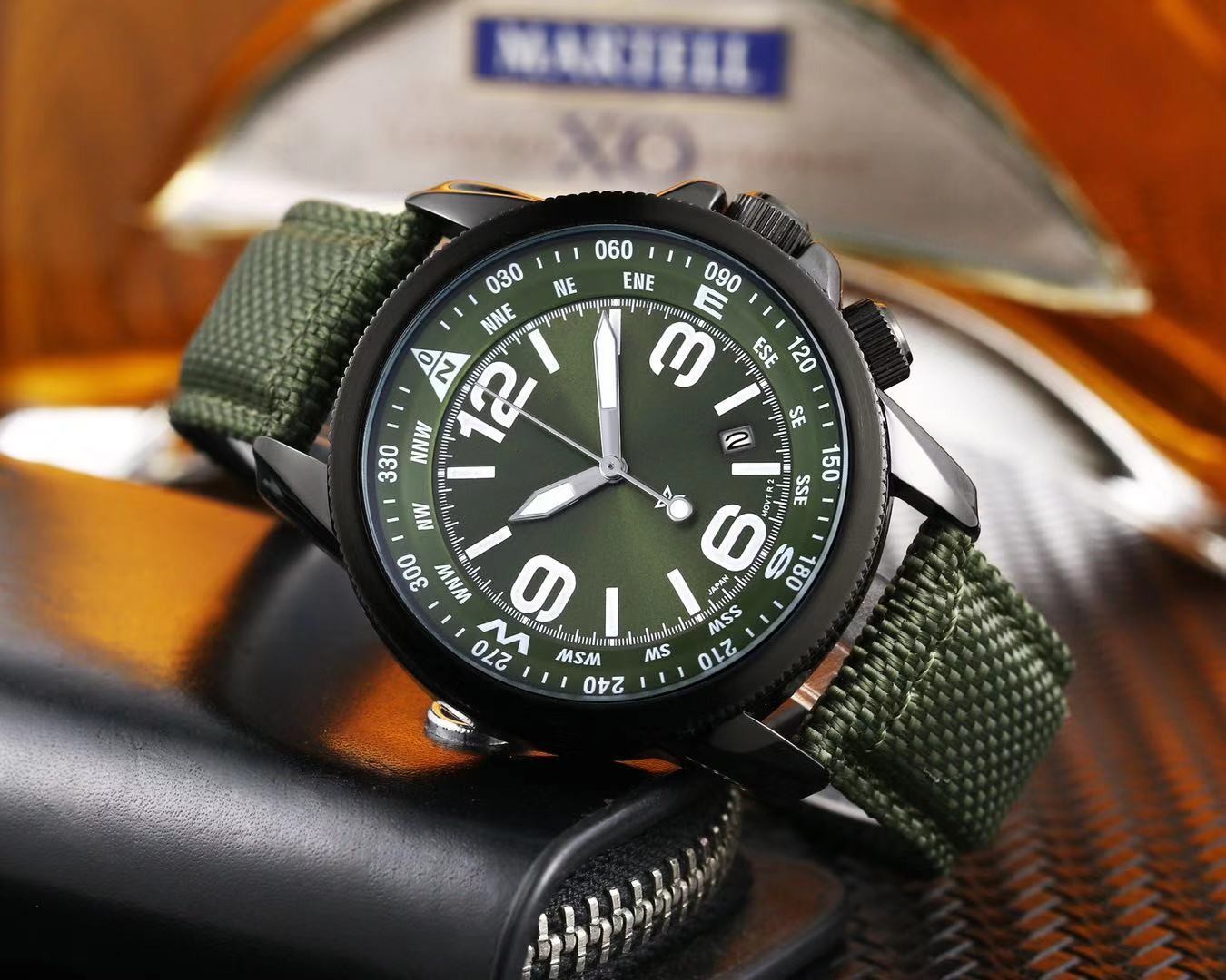 Montre à Quartz pour hommes, marque de luxe, mode loisirs, sport, ceinture en Nylon, chronométrage, 2022