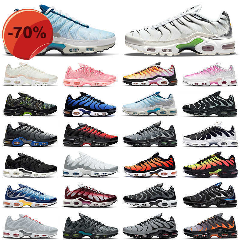 

running tn plus shoes men women Black White Pink Psychic Blue Fury Digital Camo Orange Gradient Grey Neon Green Atlanta outdoor trainers tns, 36-46 triple black