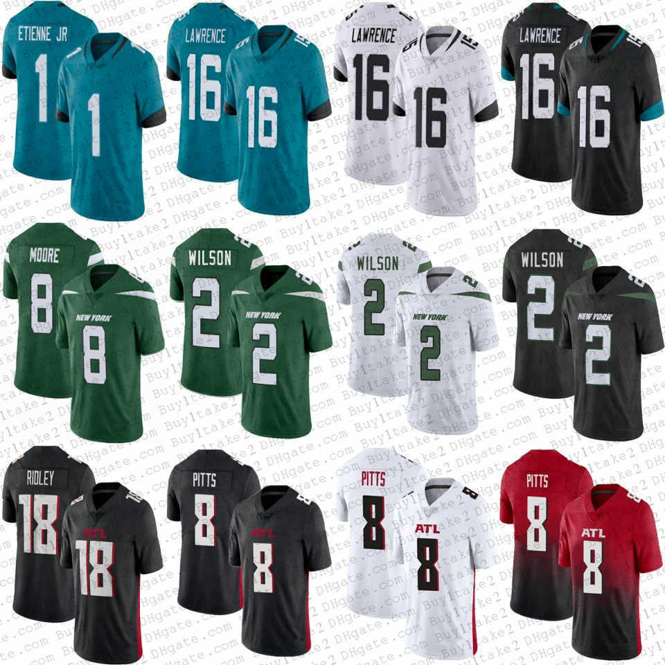 

Mens Jersey 2 Zach Wilson 16 Trevor Lawrence Mens Women Youth Kids Jetes Football Jersey 8 Kyle Pitts 8 Elijah Moore 1 Travis Etienne JR, Shown