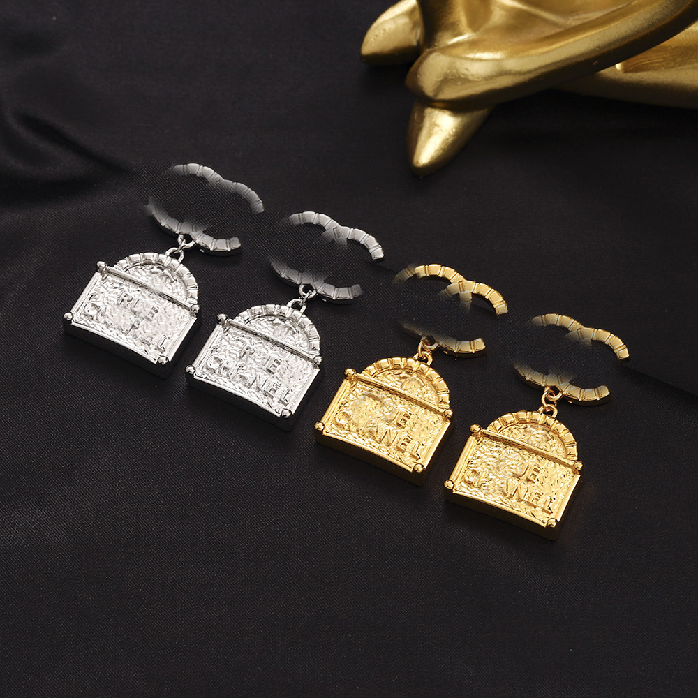 

18K Gold Plated Luxury Brand Designers Letters Stud Stainless Steel Geometric Famous Women Inlay Crystal Rhinestone S925 Silver Earring Wedding Jewerlry 2Colors
