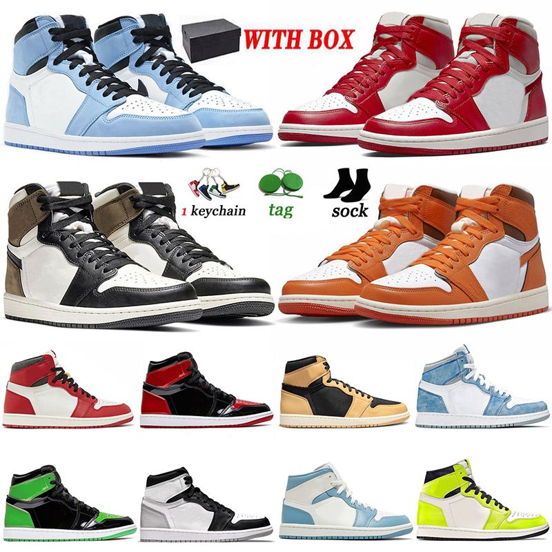 

Mens 1 High Og Basketball Shoes Sneakers Trainers University Blue Visionaire Dark Mocha Patent Bred Wolf Grey Obsidian Men Women Jo, 49 cactus jack 36-46