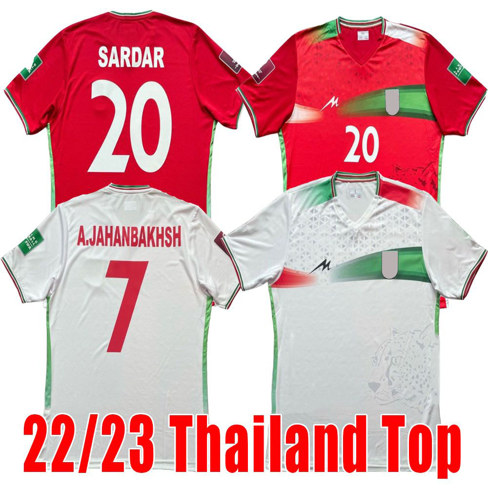 

2022 2023 Soccer Jerseys Fans Version Tops World Cup Iran national team Azmoun Hosseini Fard Jahanbakhsh home away 22 23 football shirt, 22 away