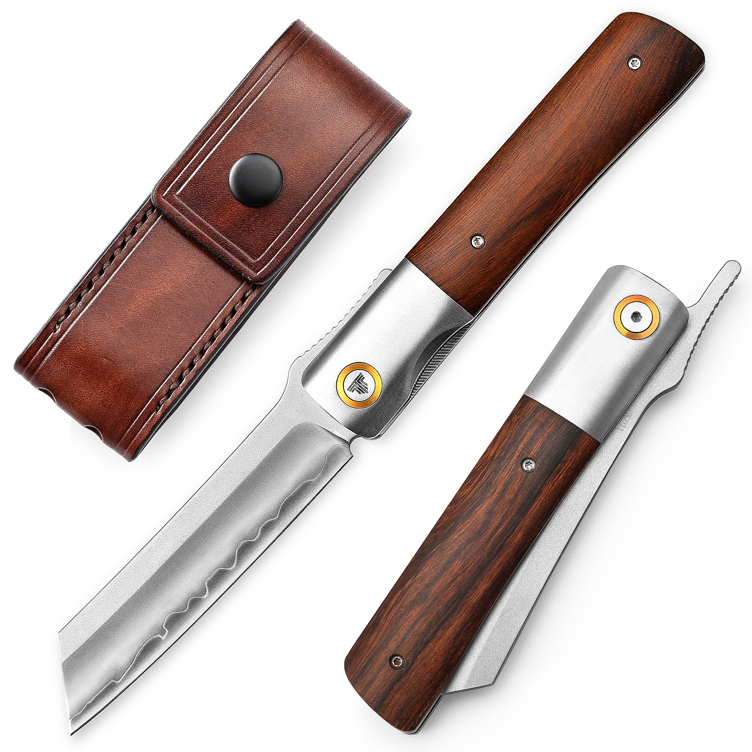 Japanese Higonokami Folding Pocket Knife SKD11 Layers Steel Blade Ironwood Handle Outdoor Camping Tools Front Fliper Knives Tactical Hunting EDC-image-817900507
