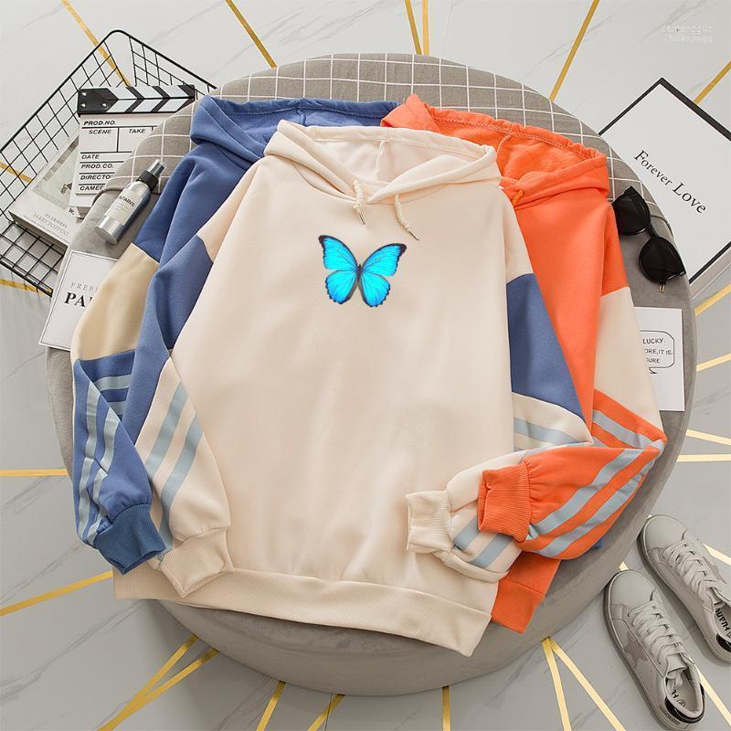

Women's Hoodies Women's & Sweatshirts Cotton Harajuku Butterfly Print Patchwork Hooded Women Sweatshirt Aesthetic Oversized Hoodie, Random