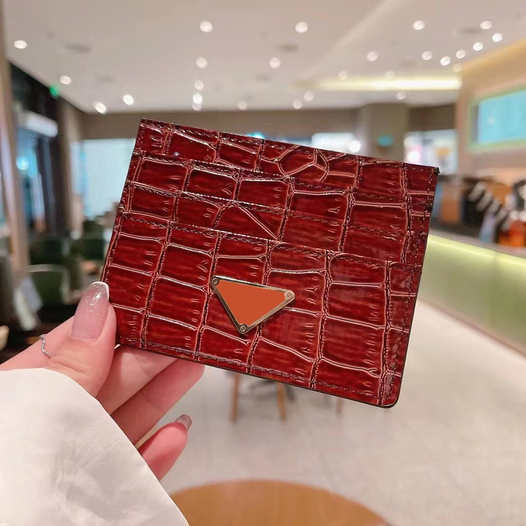 

Beautiful Leather Saffiano Card Holders Slots Designer Cases Official Luxury Brand PRAYSL Crocodile in Black White Red Pink Brown Blue with Logo Box Cover, #1