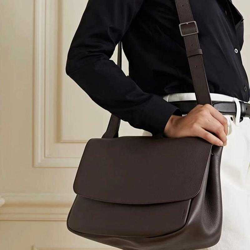 

Bags Leather Designer Postman's Bag mail cowhide clamshell cross body shoulder bag Da Mei's same genuine leather bags for men and 03IH, Black