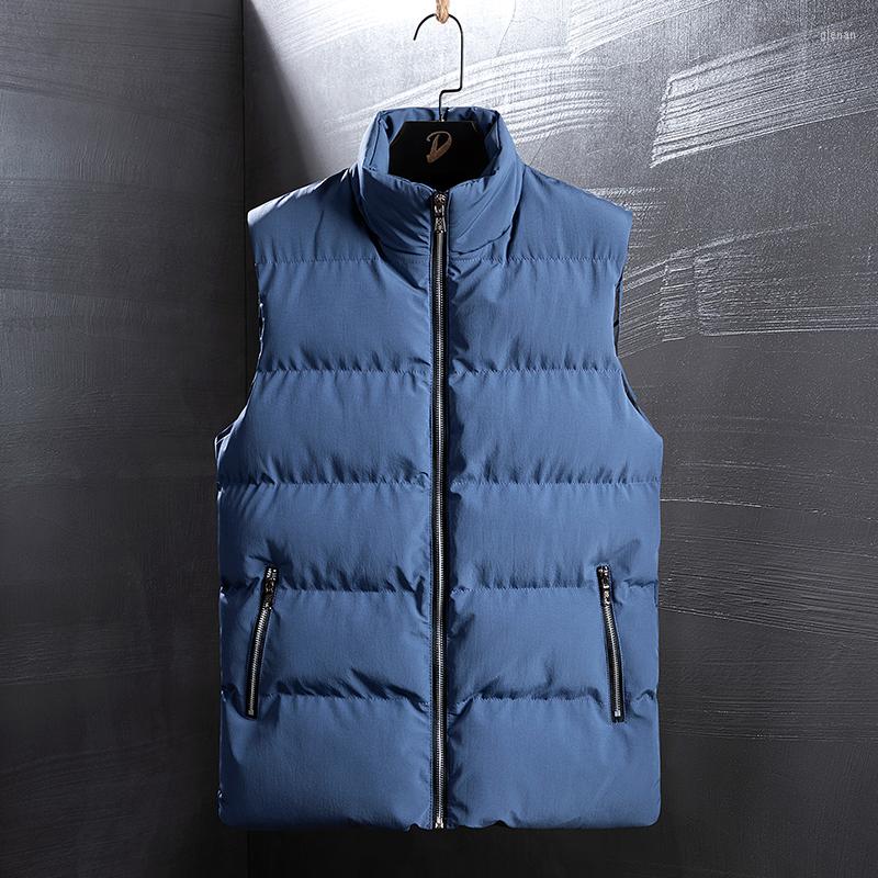 

Men's Vests Crocodile Brand Men Vest Man Thick Sleeveless Coats Male Warm Padded Waistcoat Fashion Plus Size Gilet, Sky blue