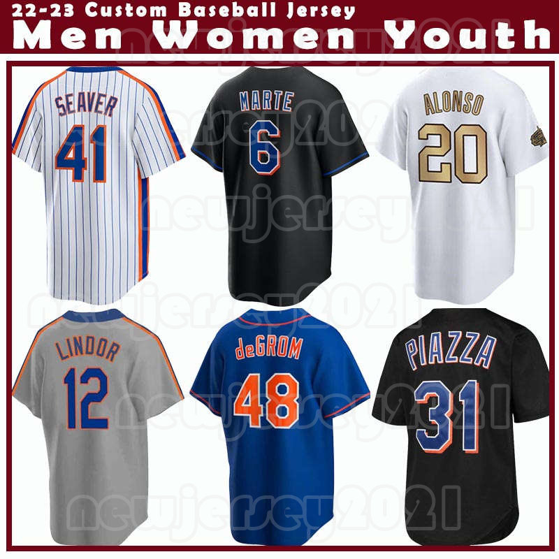 

Mets Jacob deGrom Baseball Pete Alonso Jersey Francisco Lindor New Yorks Max Scherzer Chris Bassitt Starling Marte Keith Hernandez Darryl Strawberry Jeff McNeil, Women custom coolbase(d d h)