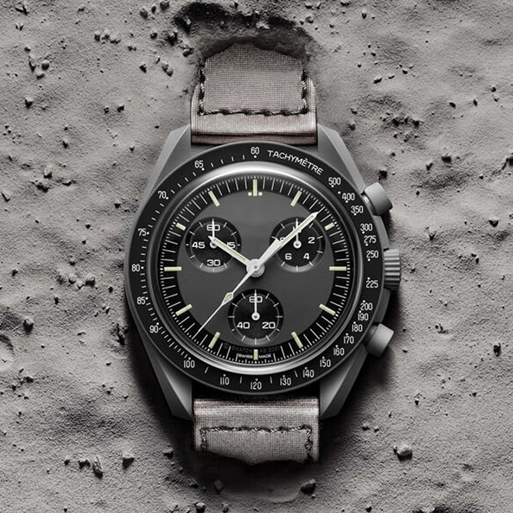 

moonswatch Bioceramic Planet Moon Mens Watches Full Function Quarz Chronograph Watch Mission To Mercury PLUTO 42mm Nylon Luxury Watch joint name Wristwatches, Jupiter